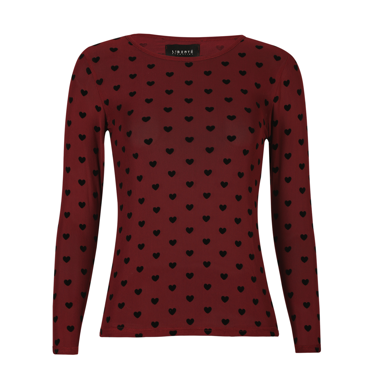 Liberté Mesh T-shirt | Bordeaux Black Flock Heart
