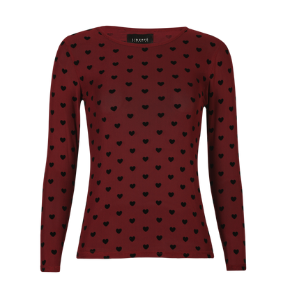 Liberté Mesh T-shirt | Bordeaux Black Flock Heart