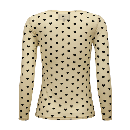 Liberté Mesh T-shirt | Ivory Black Flock Heart
