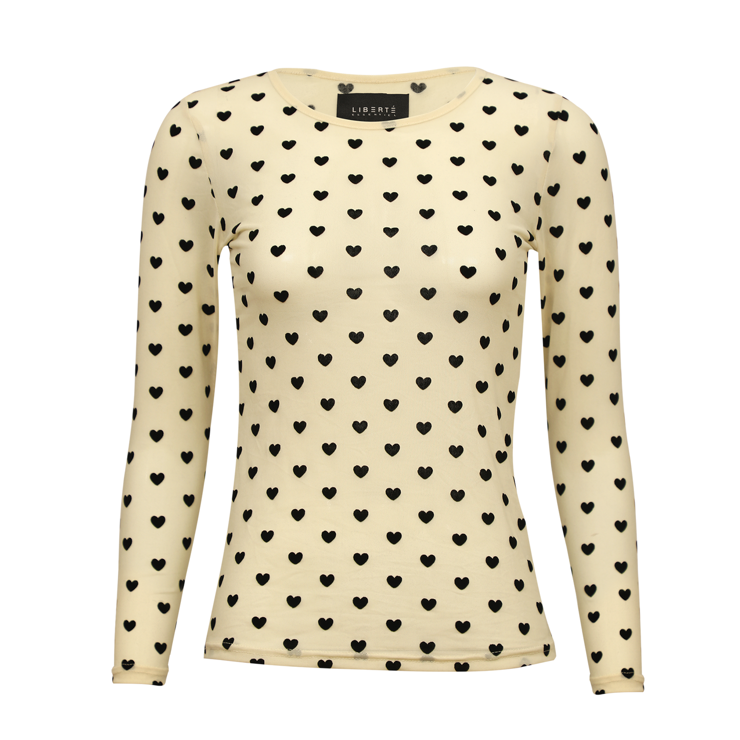 Liberté Mesh T-shirt | Ivory Black Flock Heart