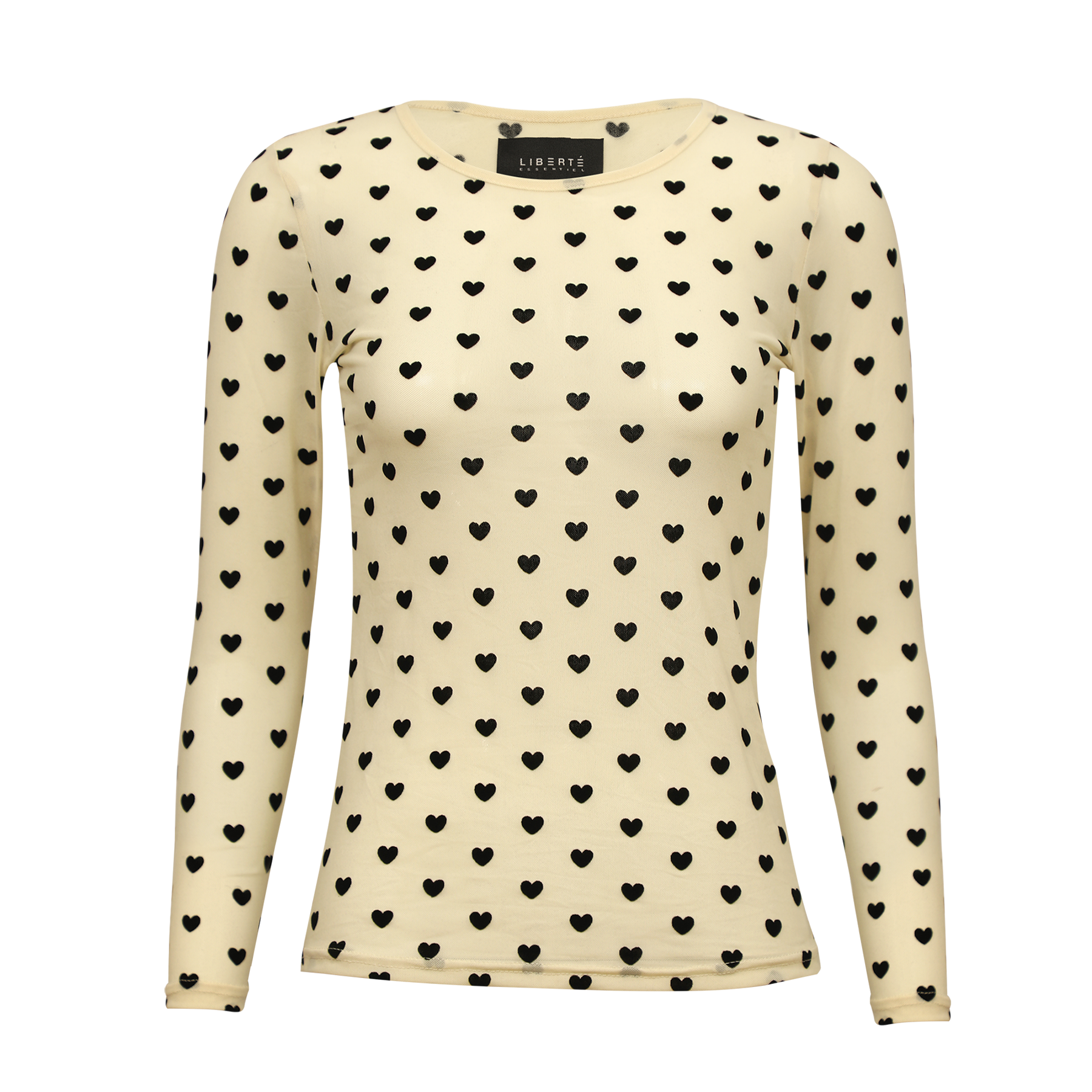 Liberté Mesh T-shirt | Ivory Black Flock Heart