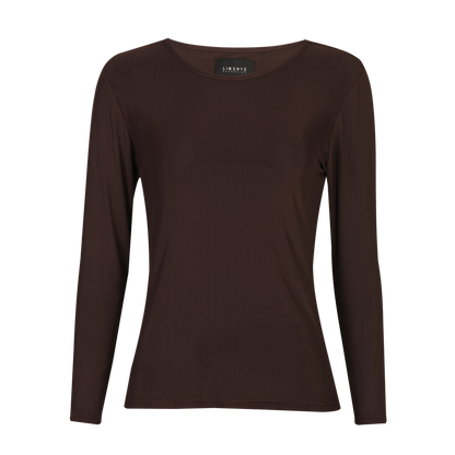 Liberté Essentiel - Mesh LS T-shirt Dark Brown