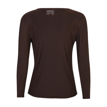 Liberté Essentiel - Mesh LS T-shirt Dark Brown