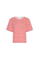 stribet t-shirt i rød og hvid med korte ærmer