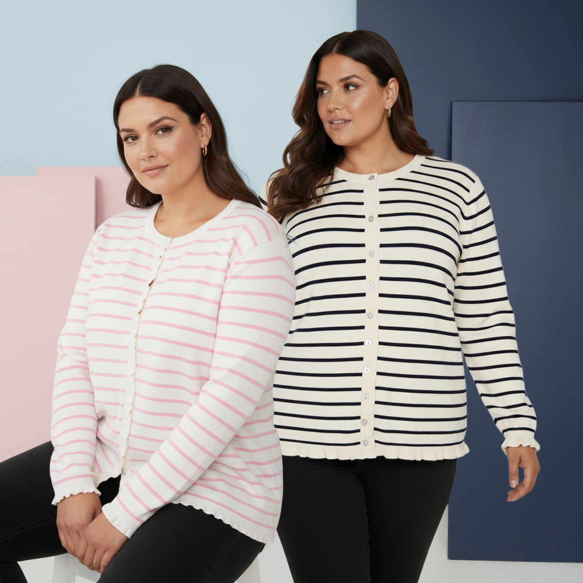 Cassiopeia - Musanna Strik Cardigan Rosa Combi
