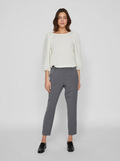 VILA VIVARONE HW SLIM PANT | Medium Grey Melange