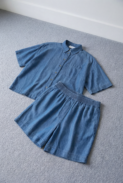Vila - Vitevira - Shirt - Medium Blue Denim