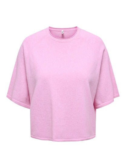 ONLY Carmakoma CARLOYAL 2/4 O-NECK PULLOV KNT NOOS | Pink Melange