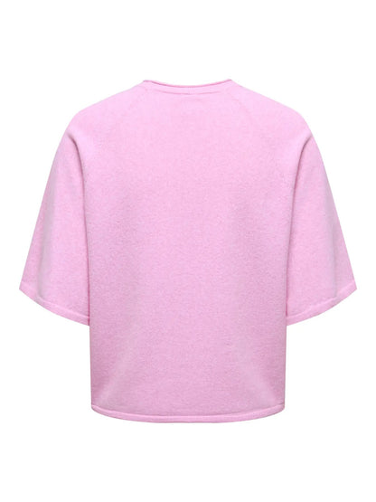 ONLY Carmakoma CARLOYAL 2/4 O-NECK PULLOV KNT NOOS | Pink Melange