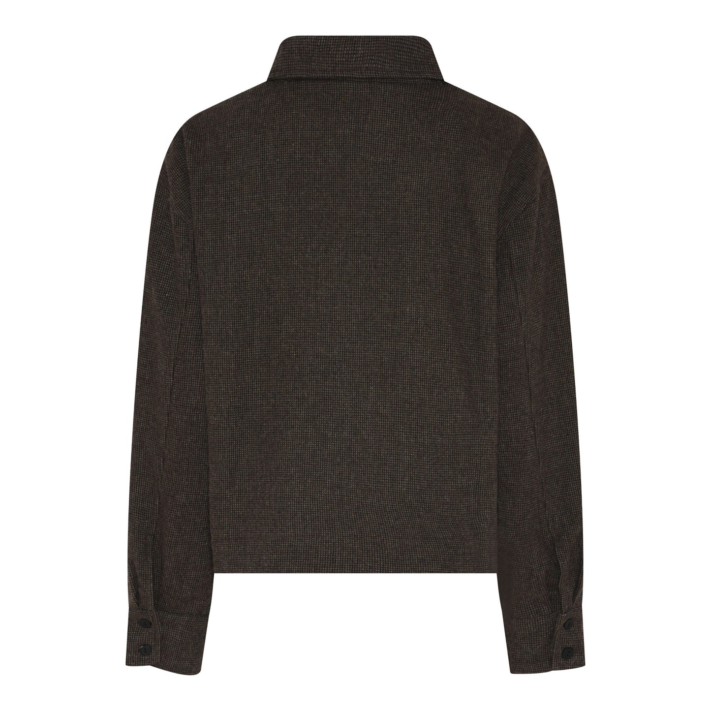 ryggen af brun jakke med krave. Humble MargotHbs jacket Brown combi