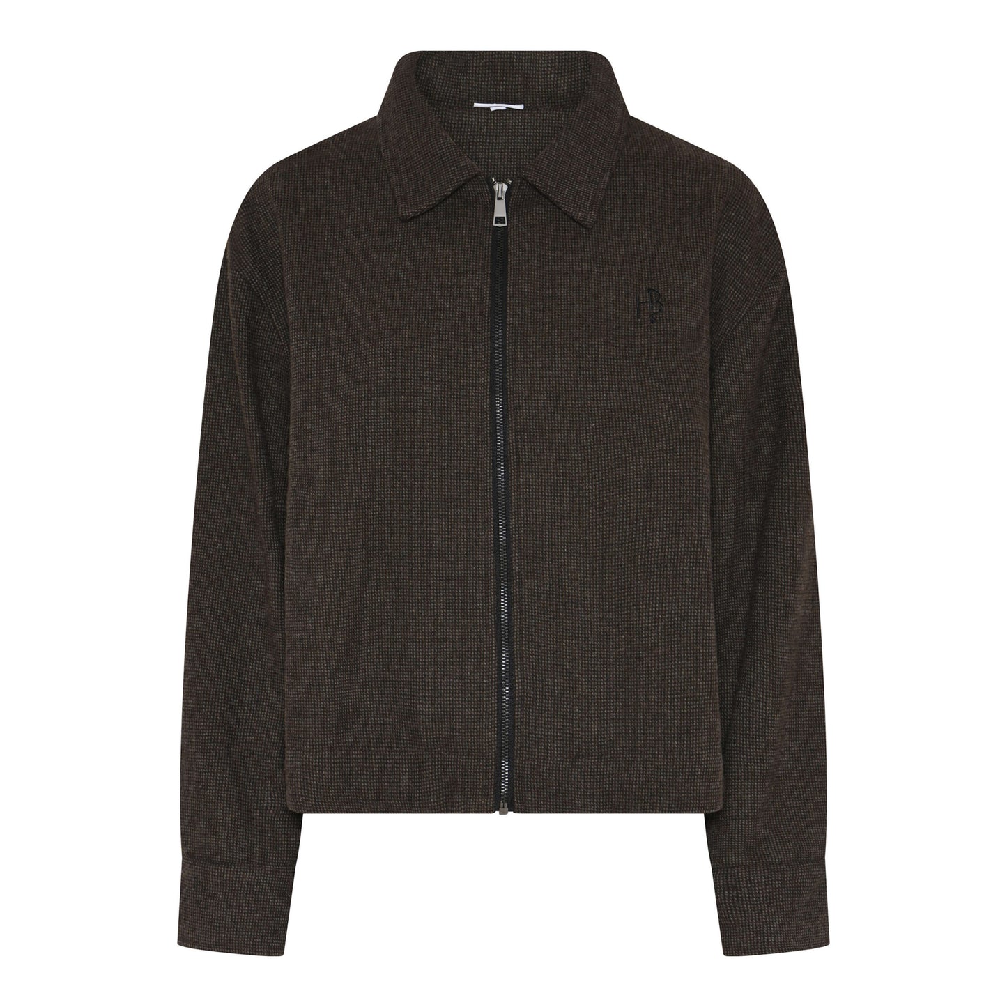 brun jakke med lynlås foran. Humble MargotHbs jacket Brown combi