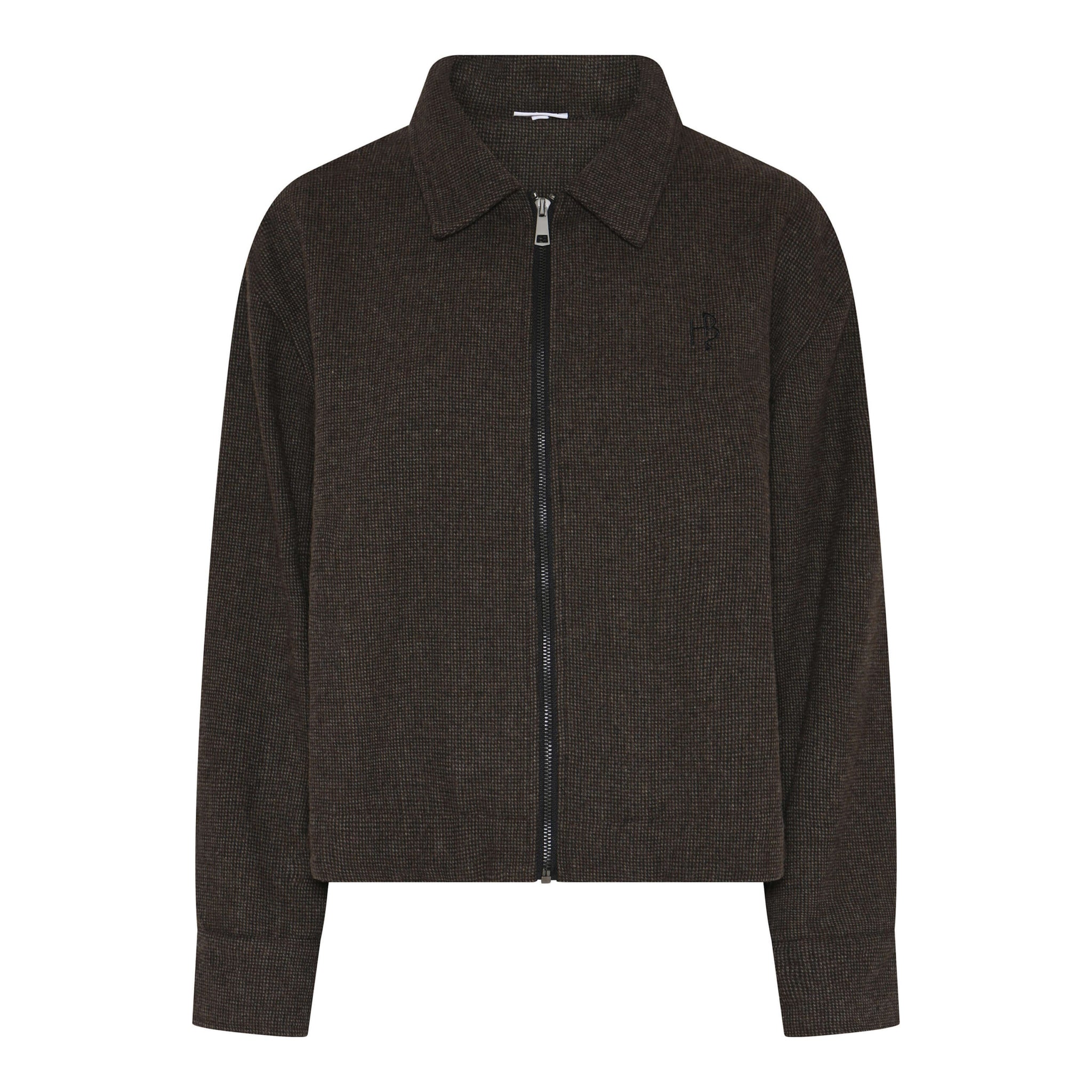 brun jakke med lynlås foran. Humble MargotHbs jacket Brown combi