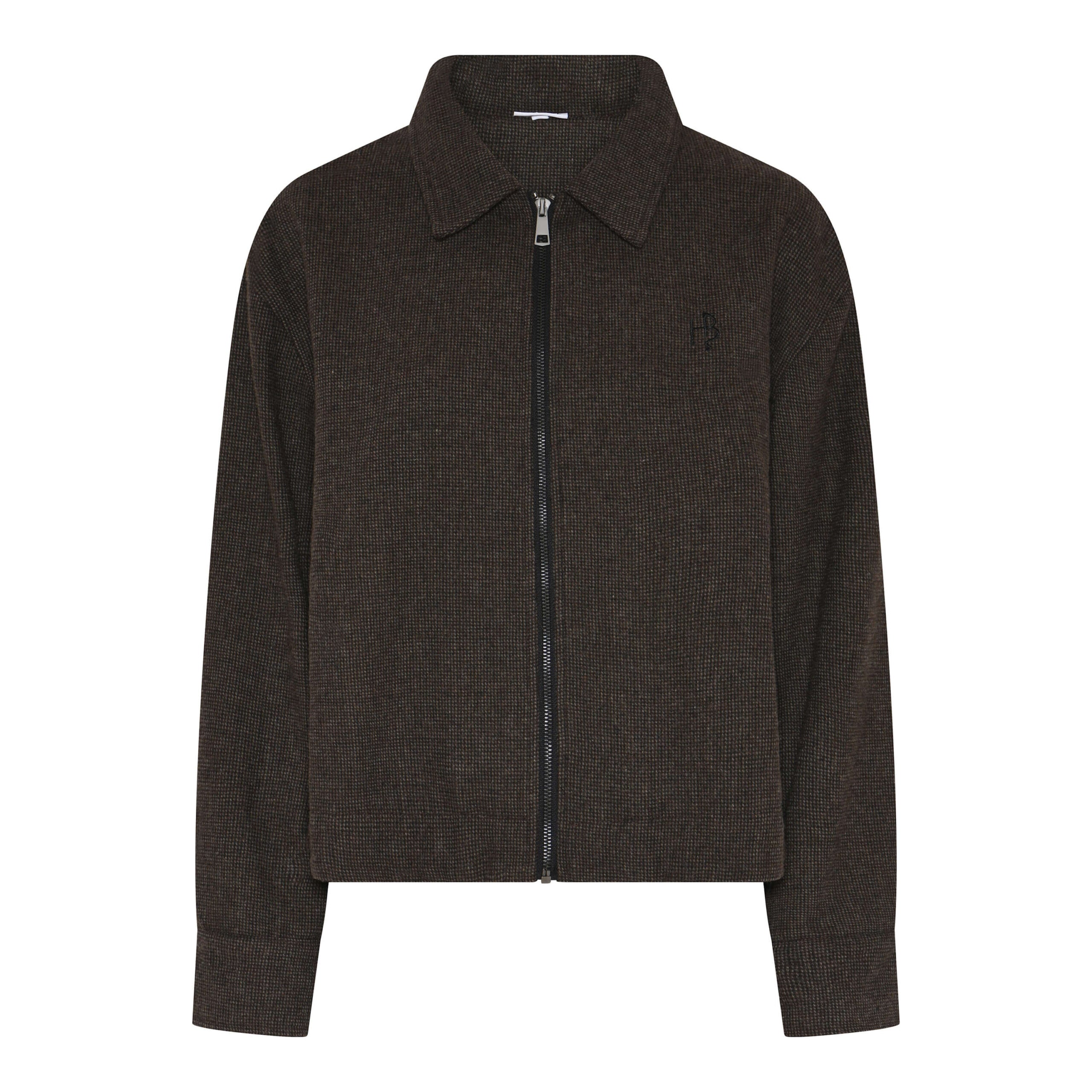 brun jakke med lynlås foran. Humble MargotHbs jacket Brown combi