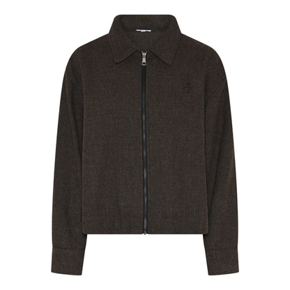 brun jakke med lynlås foran. Humble MargotHbs jacket Brown combi