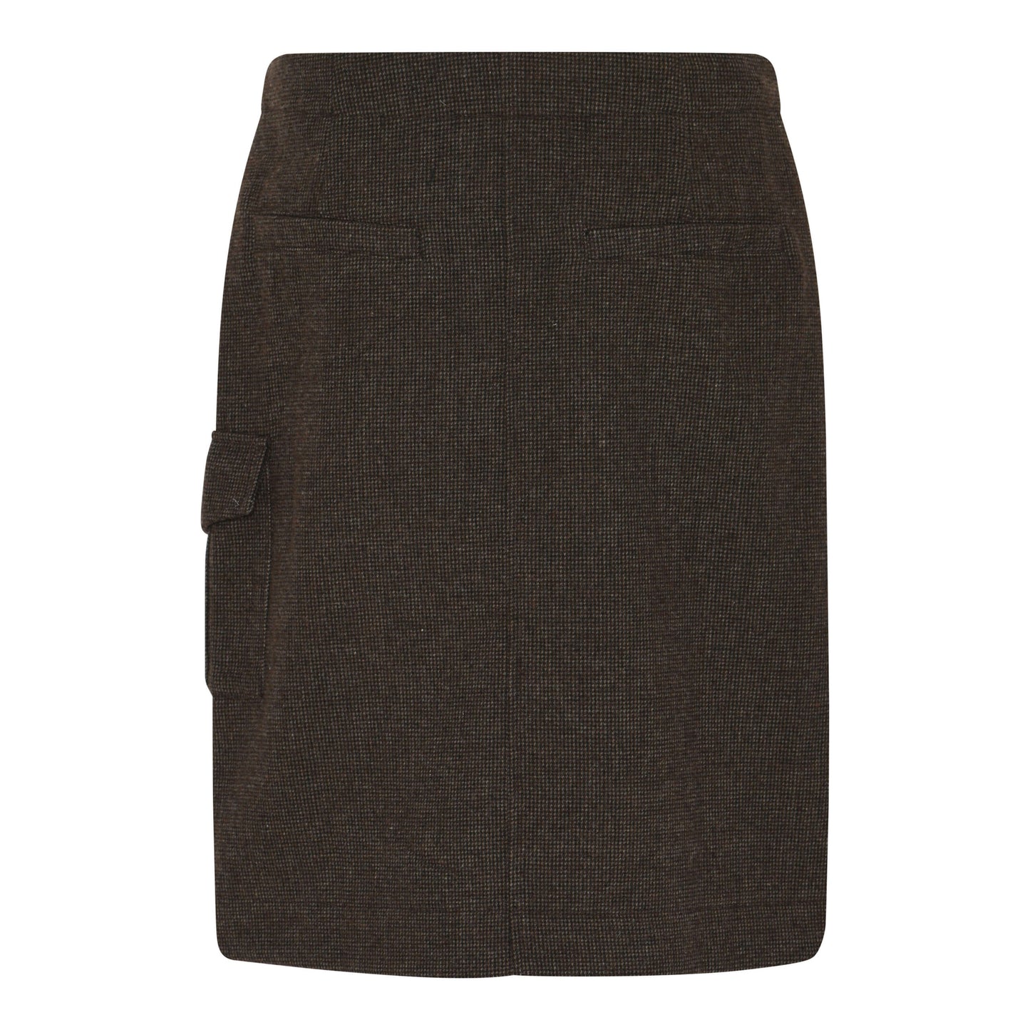 baglommer på brun nederdel med buet kan forneden. Humble MargotHbs skirt Brown combi