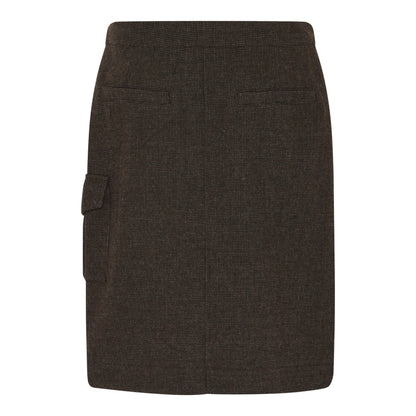 baglommer på brun nederdel med buet kan forneden. Humble MargotHbs skirt Brown combi