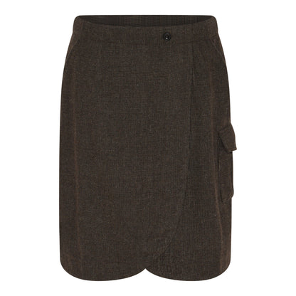 brun nederdel med buet kan forneden. Humble MargotHbs skirt Brown combi