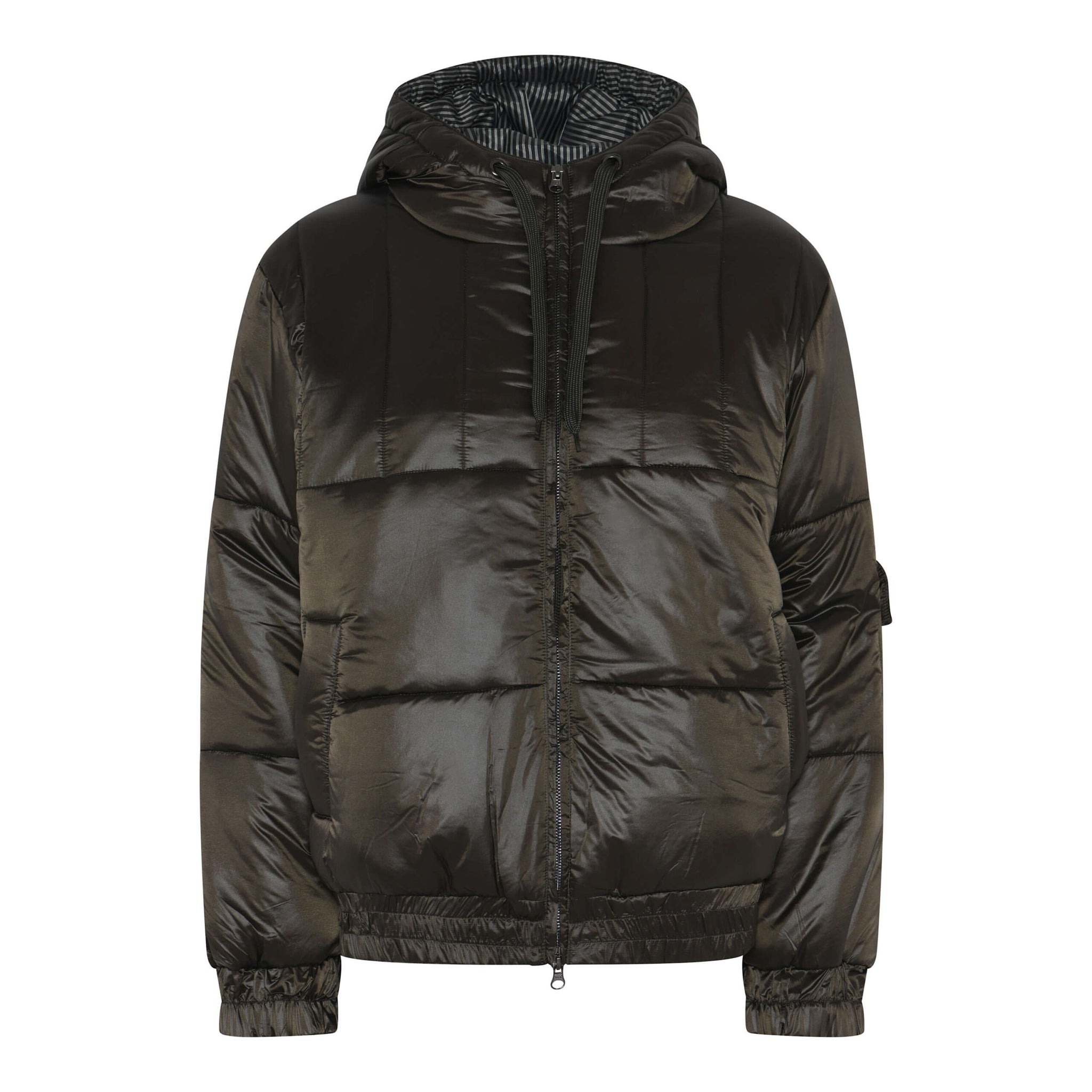 mørkegrøn vinterjakke i let shiny kvalitet. Humble MarleyHbs jacket forrest