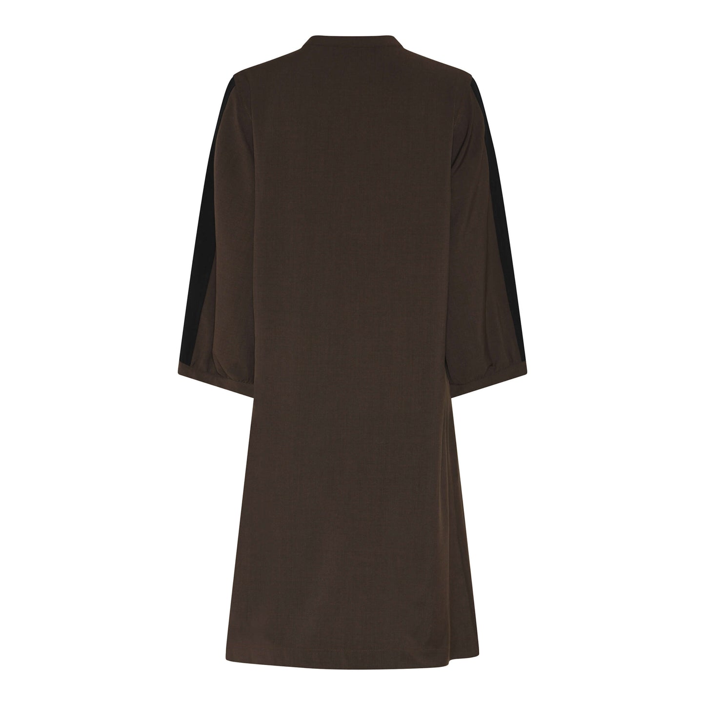 ryggen af brun kjole med sorte detaljer. Humble MendyHbs dress Brown combi