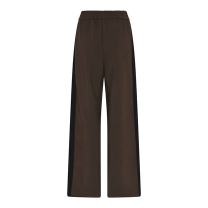 bagpå brune bukser med sort stribe i siden. Humble MendyHbs pants Brown combi