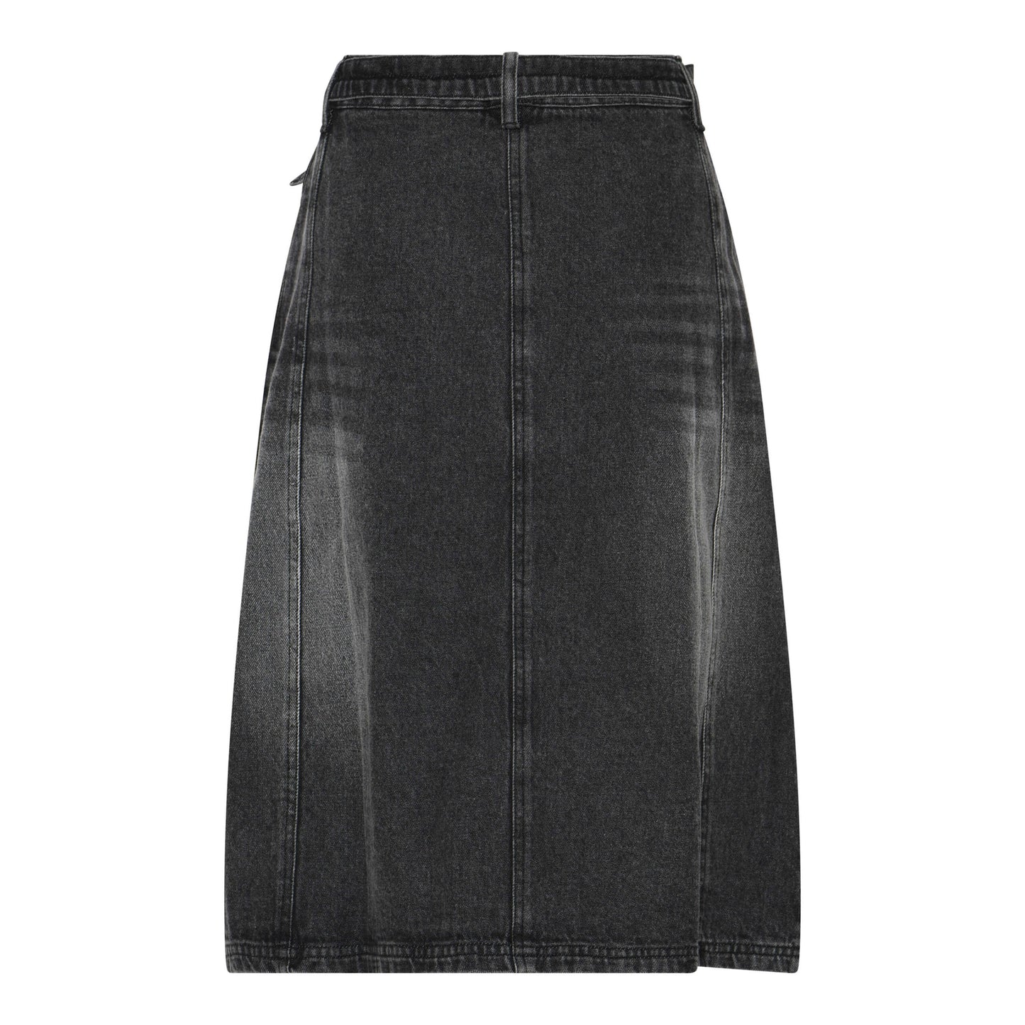 bagpå denimnederdel med et vasket udtryk og fast bælte. Humble MerleHbs skirt Used black