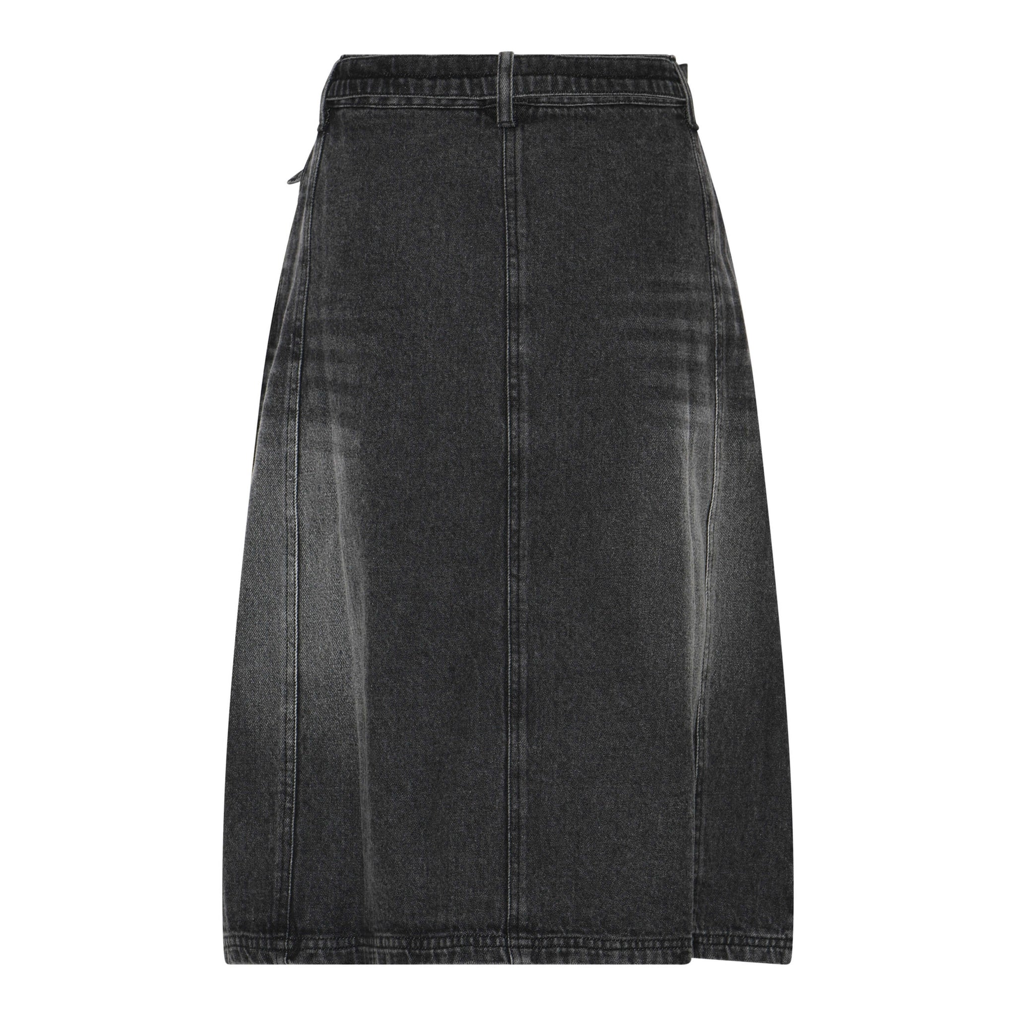 bagpå denimnederdel med et vasket udtryk og fast bælte. Humble MerleHbs skirt Used black