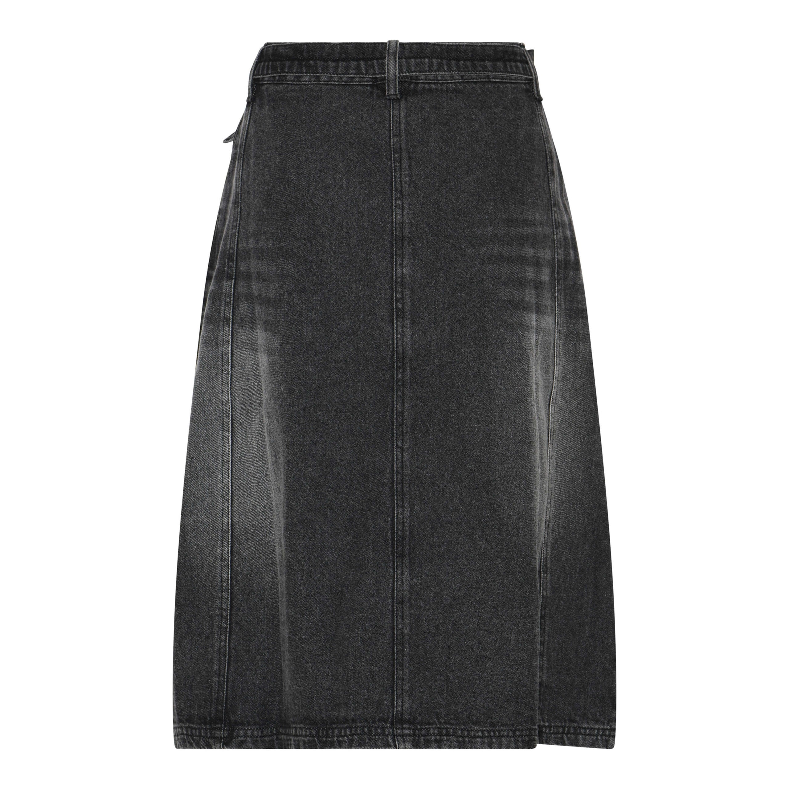 bagpå denimnederdel med et vasket udtryk og fast bælte. Humble MerleHbs skirt Used black