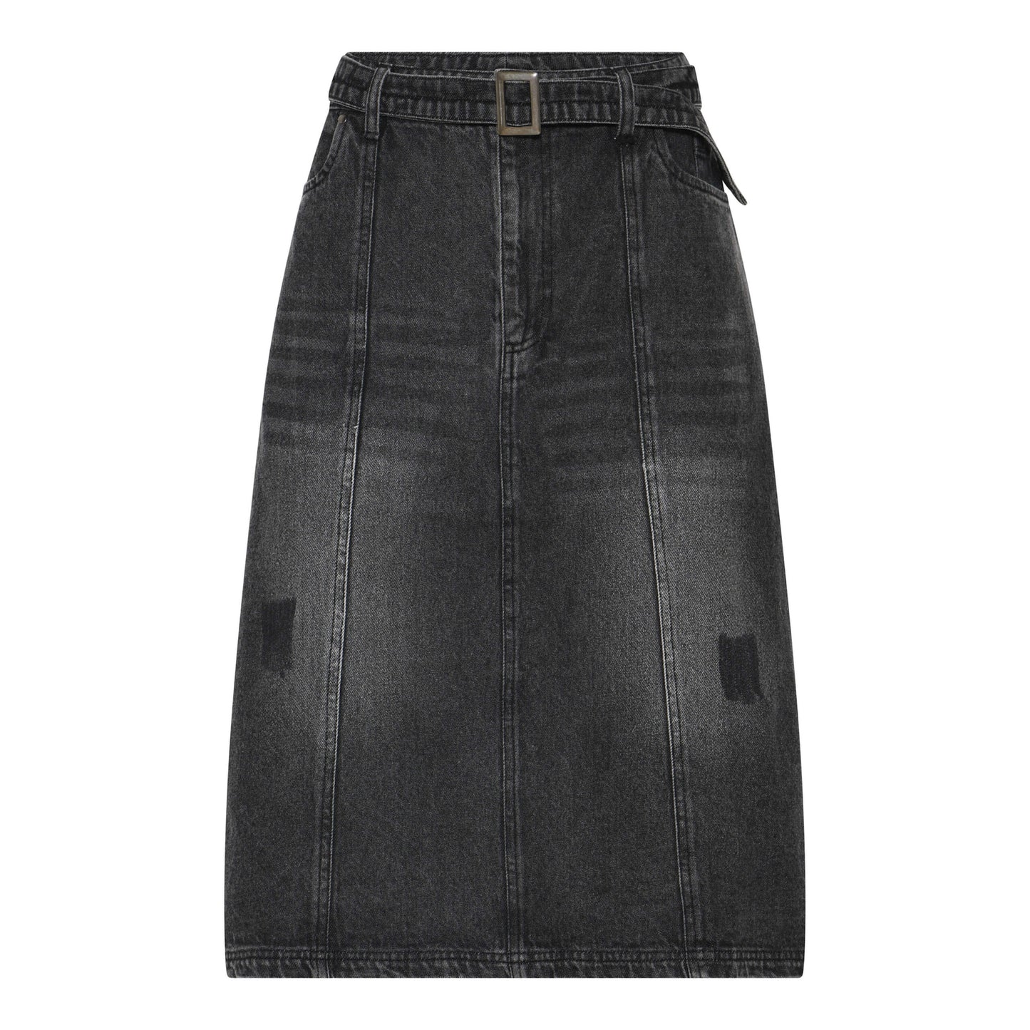 denimnederdel med et vasket udtryk og fast bælte. Humble MerleHbs skirt Used black