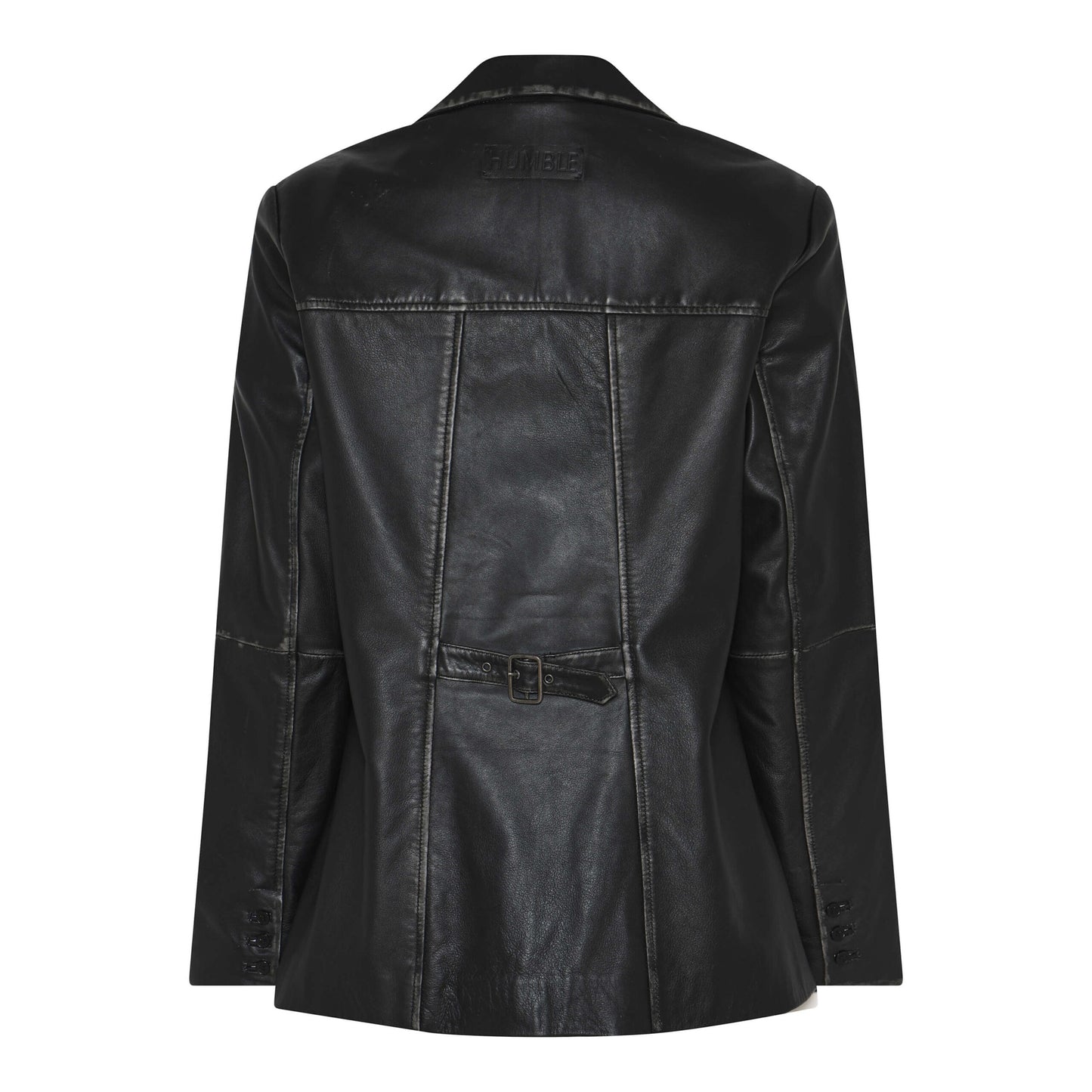 justerbar bælte bagpå sort læderblaze. Humble MoonHbs blazer Used black