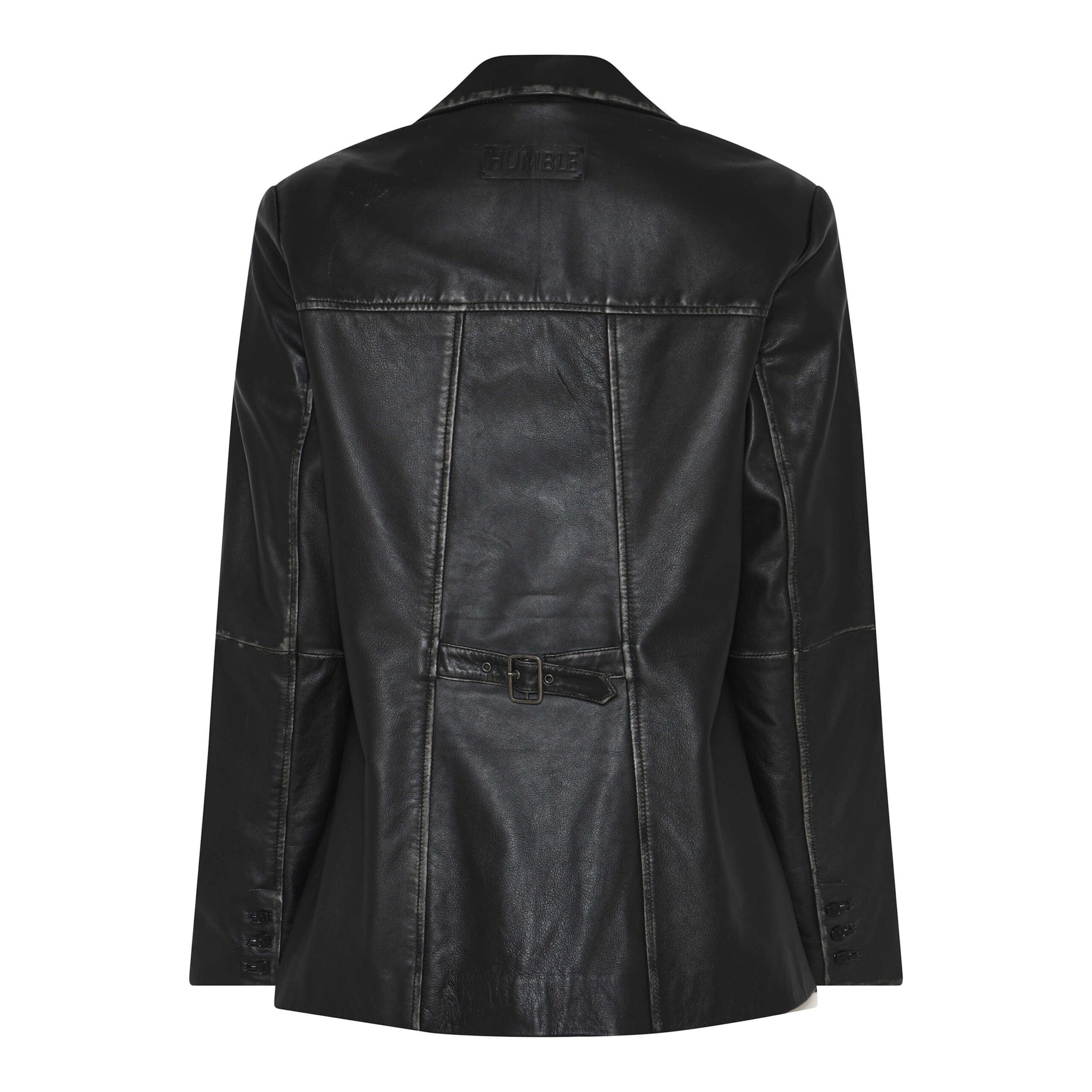 justerbar bælte bagpå sort læderblaze. Humble MoonHbs blazer Used black