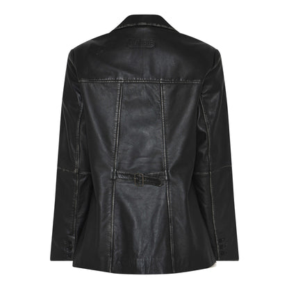 justerbar bælte bagpå sort læderblaze. Humble MoonHbs blazer Used black