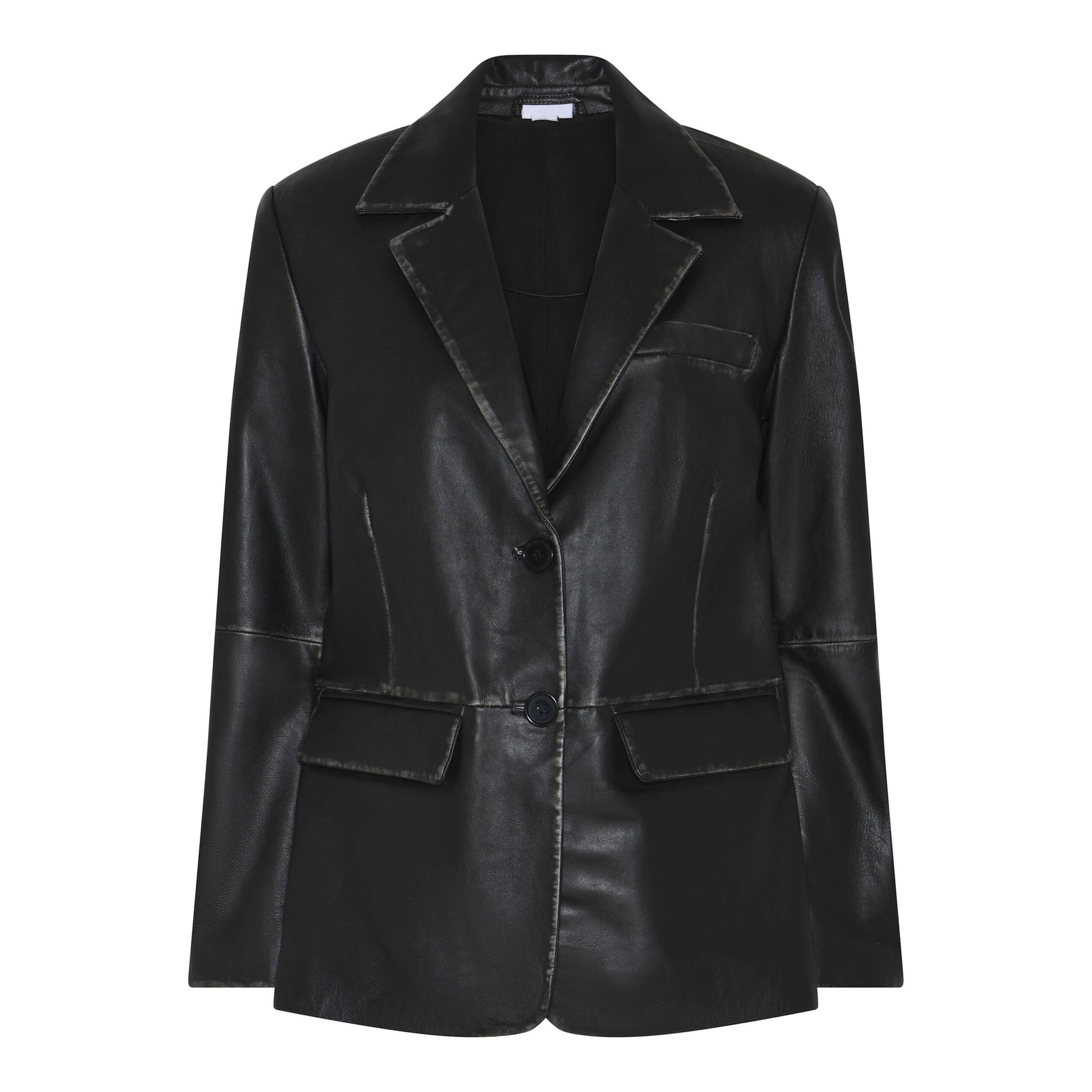 sort læderblazer med flaplommer. Humble MoonHbs blazer Used black