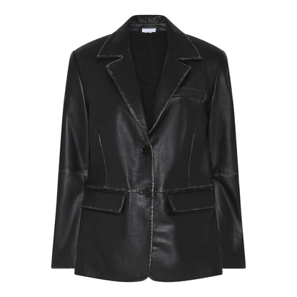 sort læderblazer med flaplommer. Humble MoonHbs blazer Used black