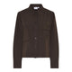 brun skjorte med diskrete striber. Humble MyaHbs shirt dark brown combi
