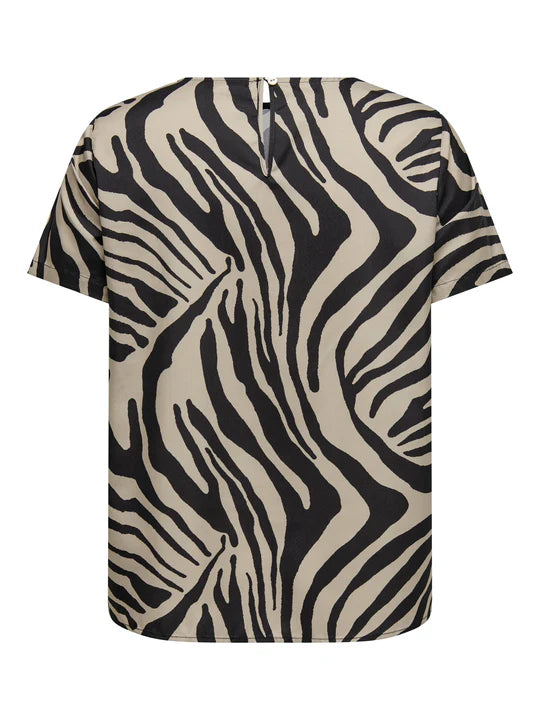 ONLY Carmakoma CARZALIKA ANITA TOP | Black/Tannin Leo