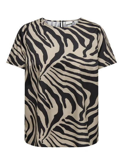 ONLY Carmakoma CARZALIKA ANITA TOP | Black/Tannin Leo