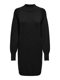 ONLY Carmakoma Black Midi Dress CARFRIDA LIFE LS HIGHNECK DRESS KNT