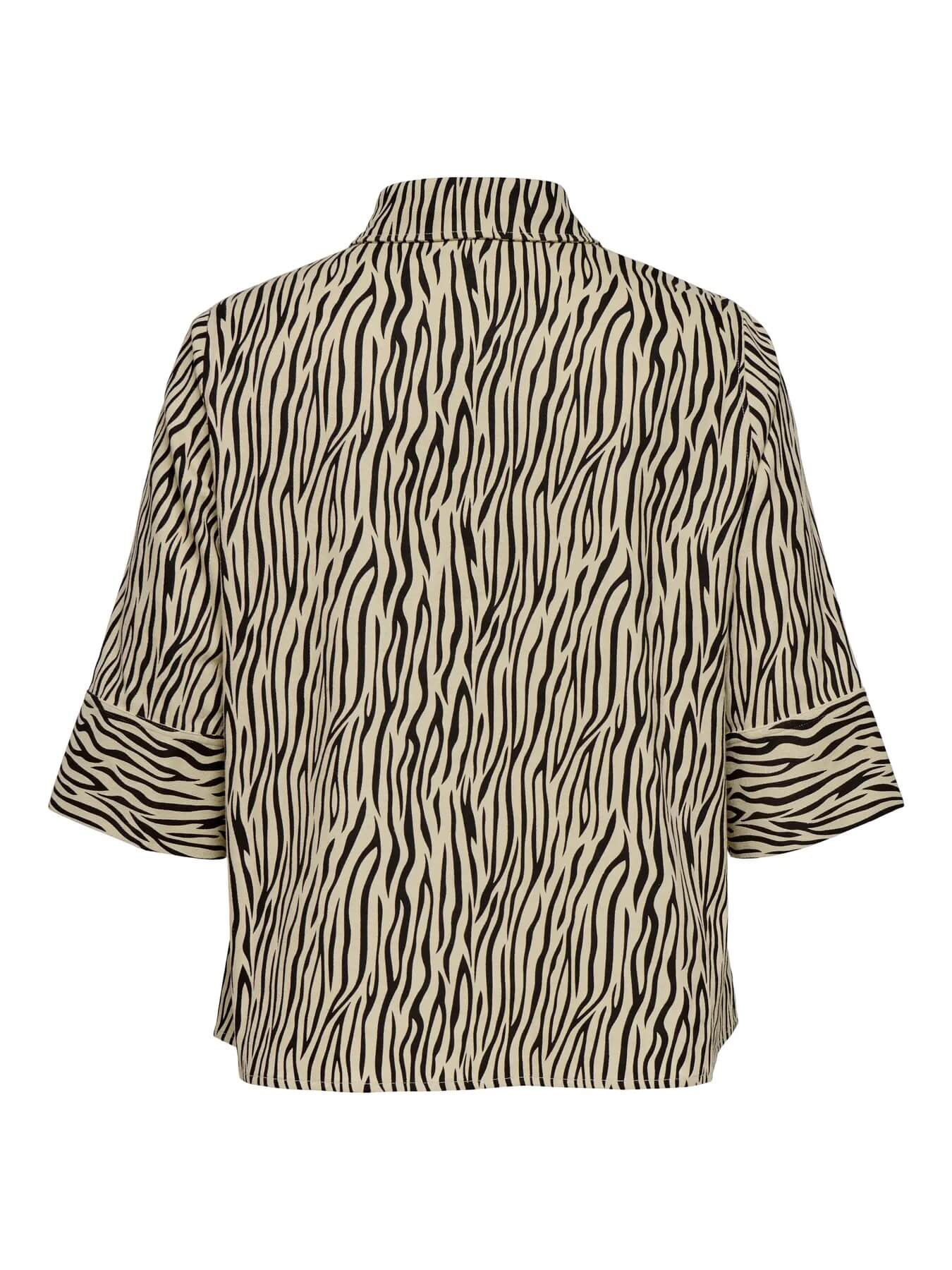 beige zebra skjorte ONLY Carmakoma CARDEMILA Shirt Pumice Stone ZEBRA