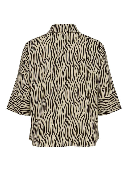 beige zebra skjorte ONLY Carmakoma CARDEMILA Shirt Pumice Stone ZEBRA