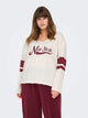 ONLY Carmakoma CAREMERY L/S V-NECK SWEAT JRS | Cloud Dancer