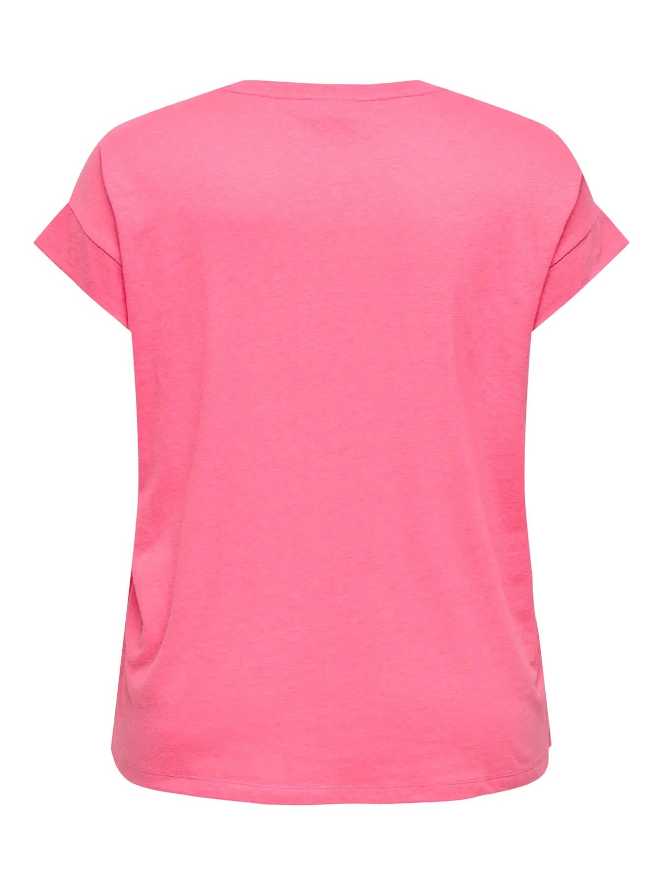 ryggen af pink t-shirt ONLY Carmakoma CARLIMLY TOP Pink Lemonade Melange