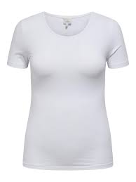 ONLY Carmakoma CARTIME LIFE S/S O-NECK TOP JRS | White