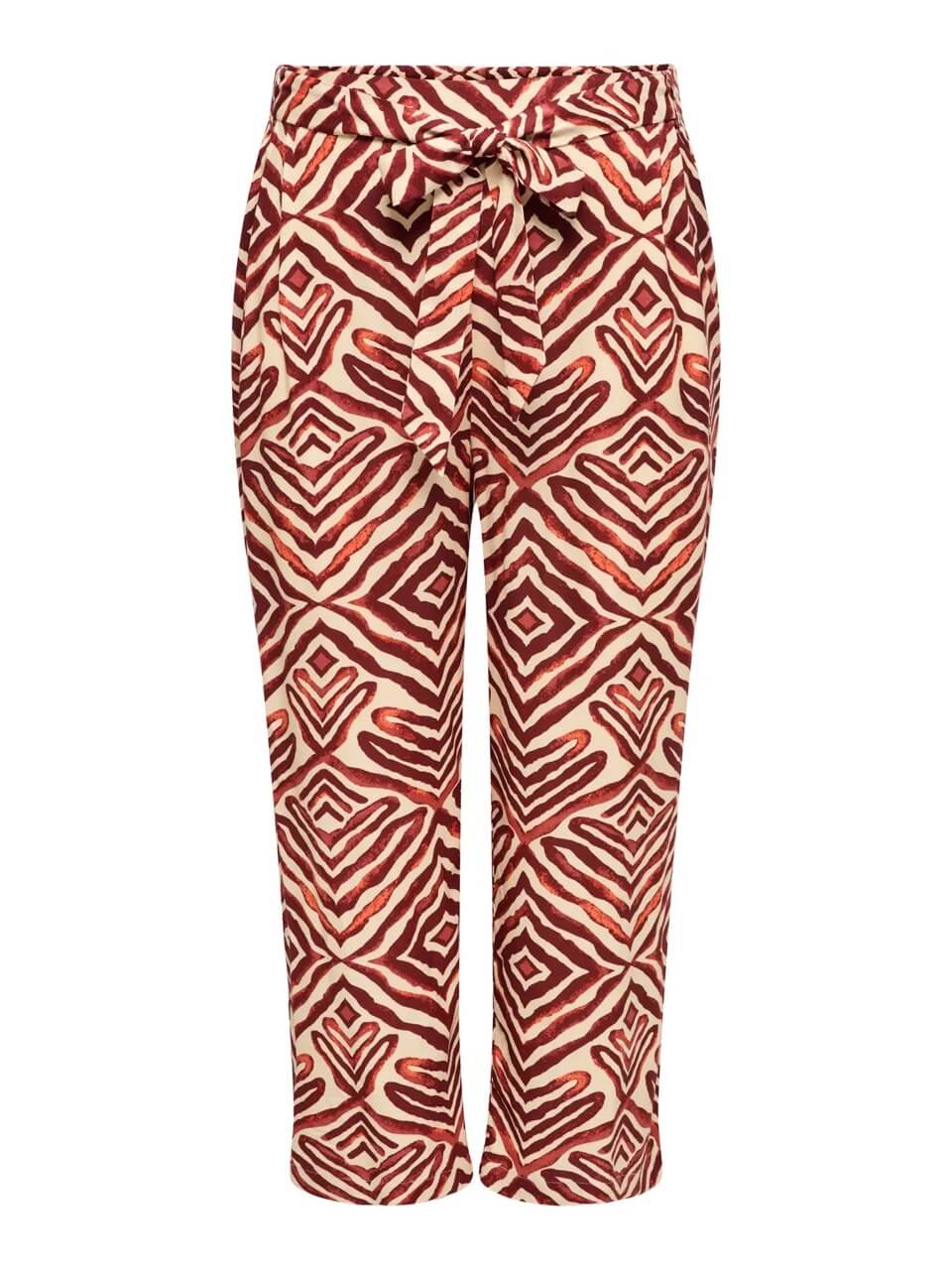 mønstrede bukser med bælte ONLY Cmakoma CARSHILLA Culotte Pant Hot Chocolate TRIBE