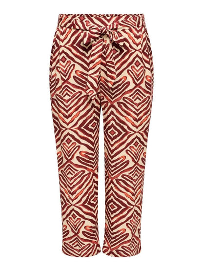 mønstrede bukser med bælte ONLY Cmakoma CARSHILLA Culotte Pant Hot Chocolate TRIBE
