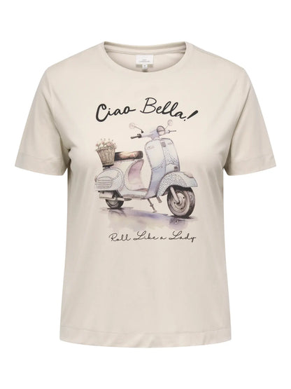ONLY CARNIKO S/S O-NECK REG TEE JRS - Oatmeal Scooter