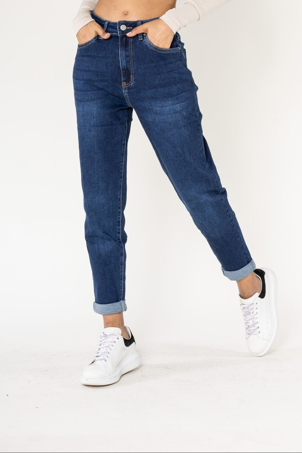 MIND by lene  mom Jeans medium blue