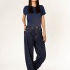 MIND by lene – Barrel jeans i mørkeblå