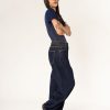 MIND by lene – Barrel jeans i mørkeblå