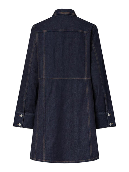 PIECES FEMMA LS SHORT DENIM DRESS | dark blue
