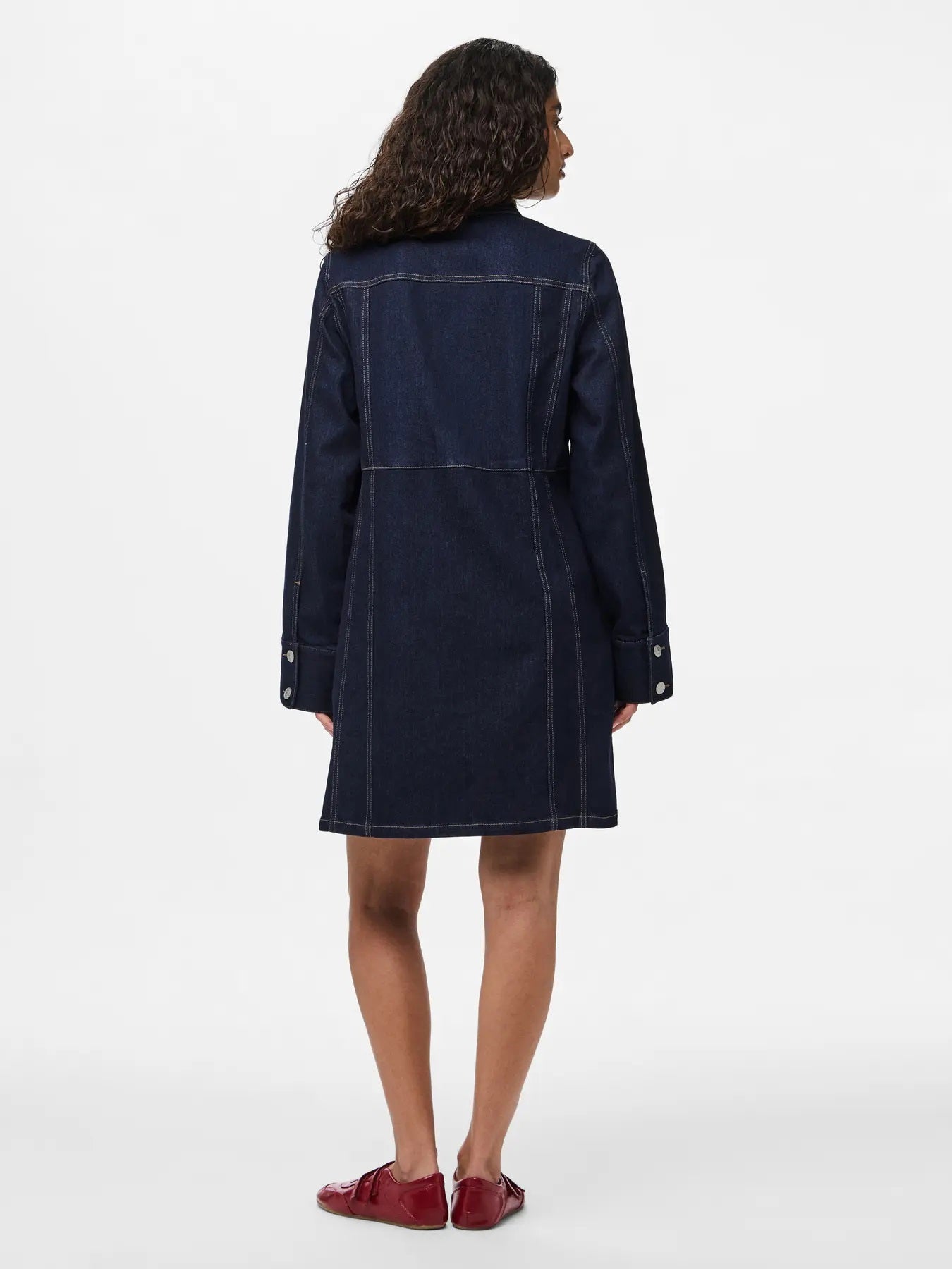 PIECES FEMMA LS SHORT DENIM DRESS | dark blue
